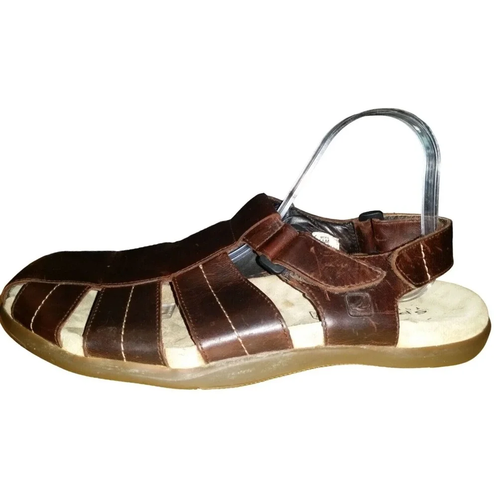 Sperry Top-Sider Mens 11 Fisherman Sandals Brown Leather Casual‎ Summer Shoes